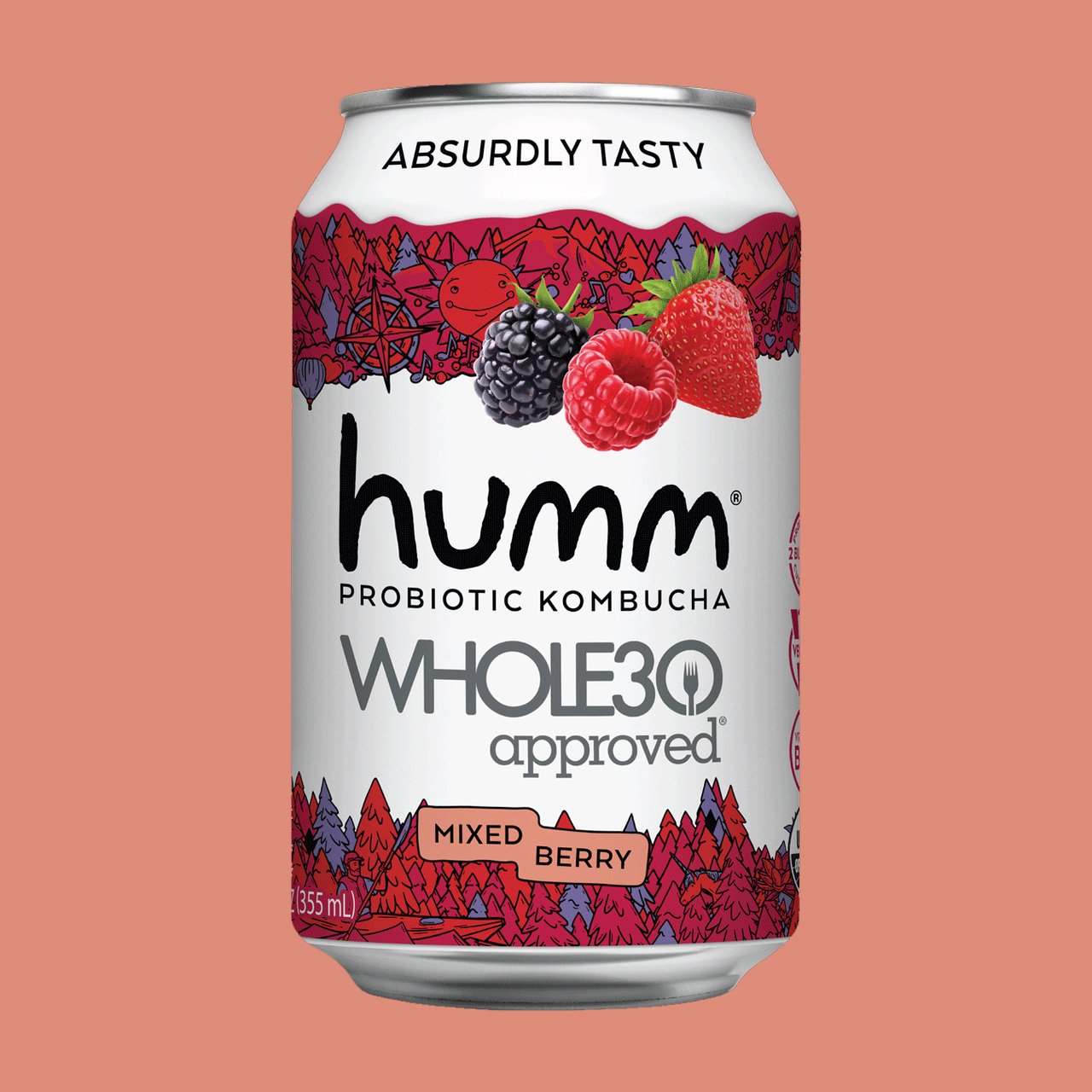 Whole30 Mixed Berry Kombucha - Humm Kombucha
