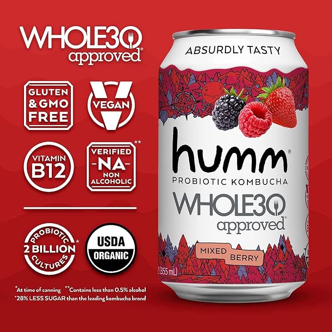 Whole30 Mixed Berry Kombucha - Humm Kombucha