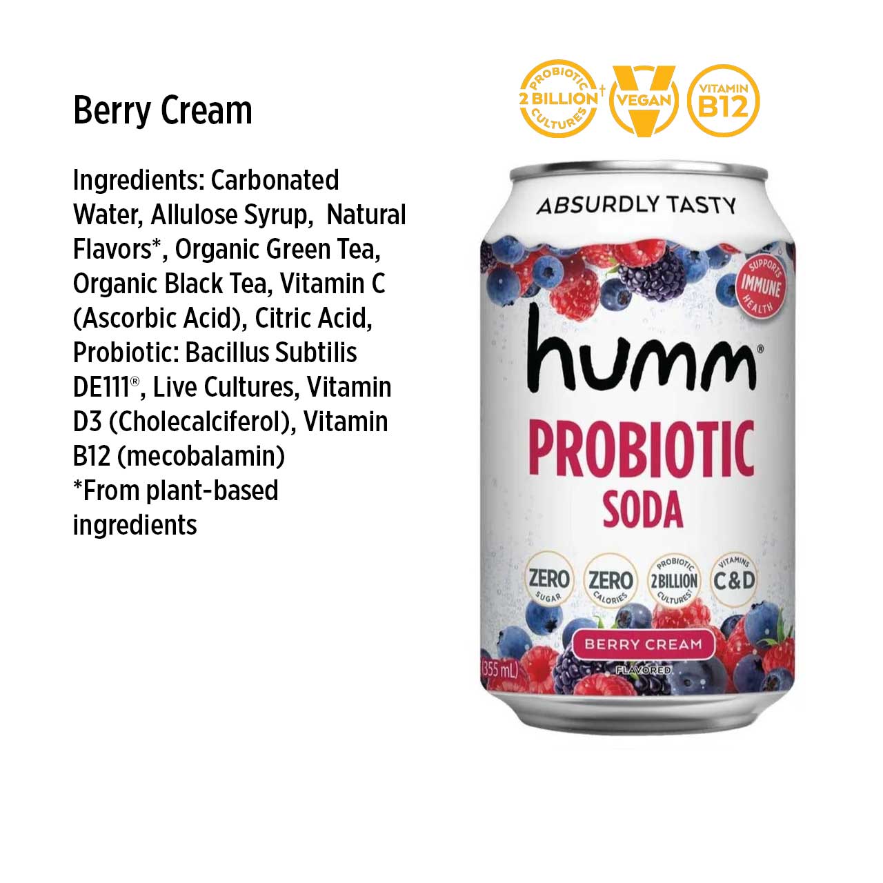 Berry Cream Probiotic Soda