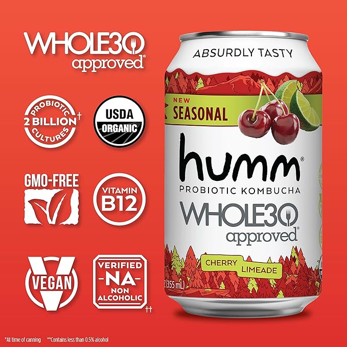 whole30 approved cherry limeade kombucha features