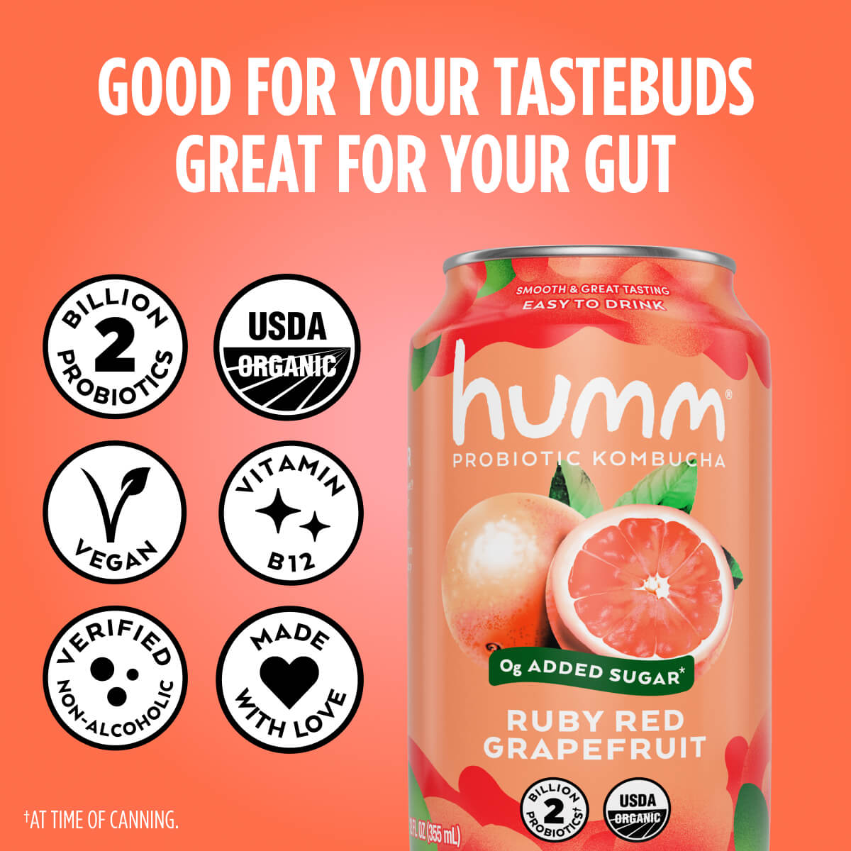 Original Ruby Red Grapefruit Kombucha (Previously Whole30)