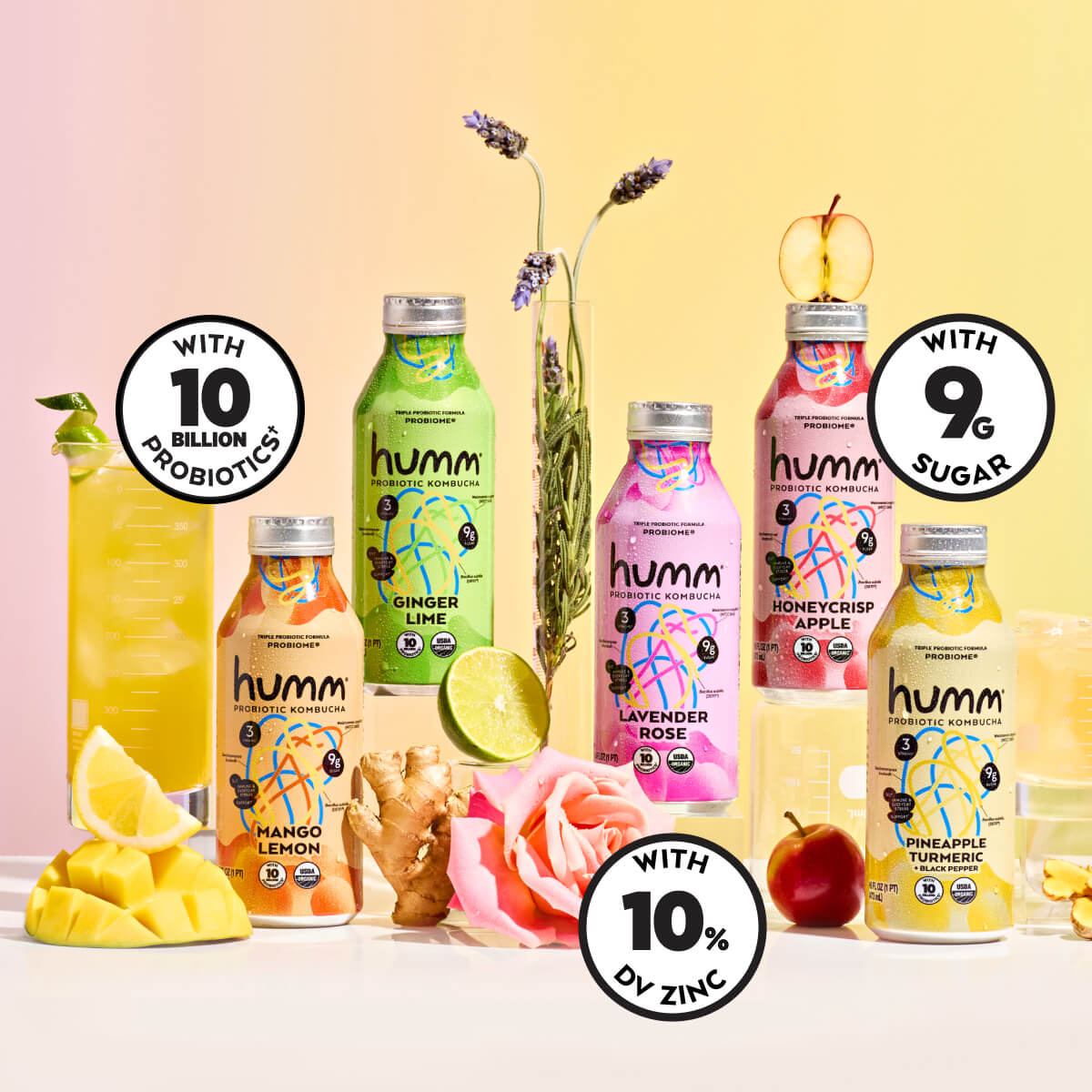 chobani probiotic pineapple turmeric plant-based drink Probiome Pineapple Turmeric Kombucha – Humm Kombucha