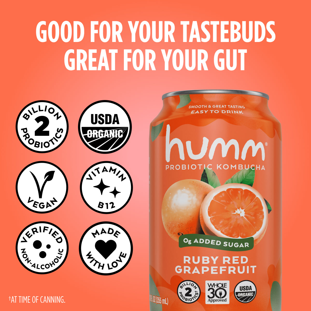 Whole30 Ruby Red Grapefruit Kombucha