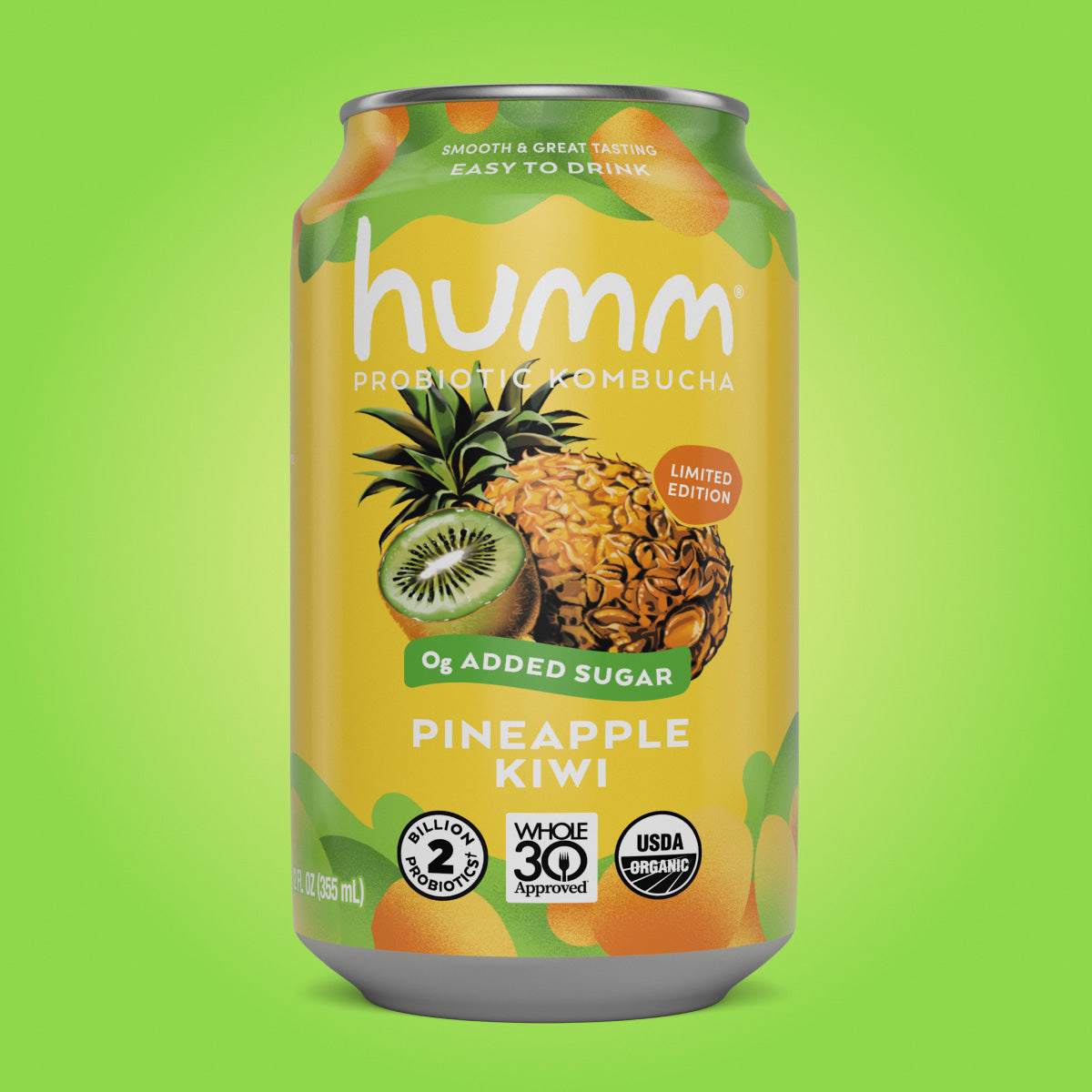 Whole30 Pineapple Kiwi Kombucha