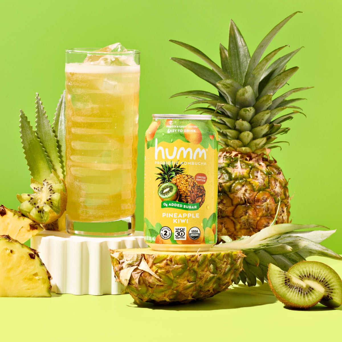 Whole30 Pineapple Kiwi Kombucha