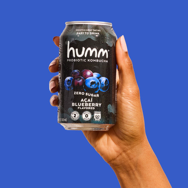 Zero Sugar Acai Blueberry Kombucha | Humm Kombucha