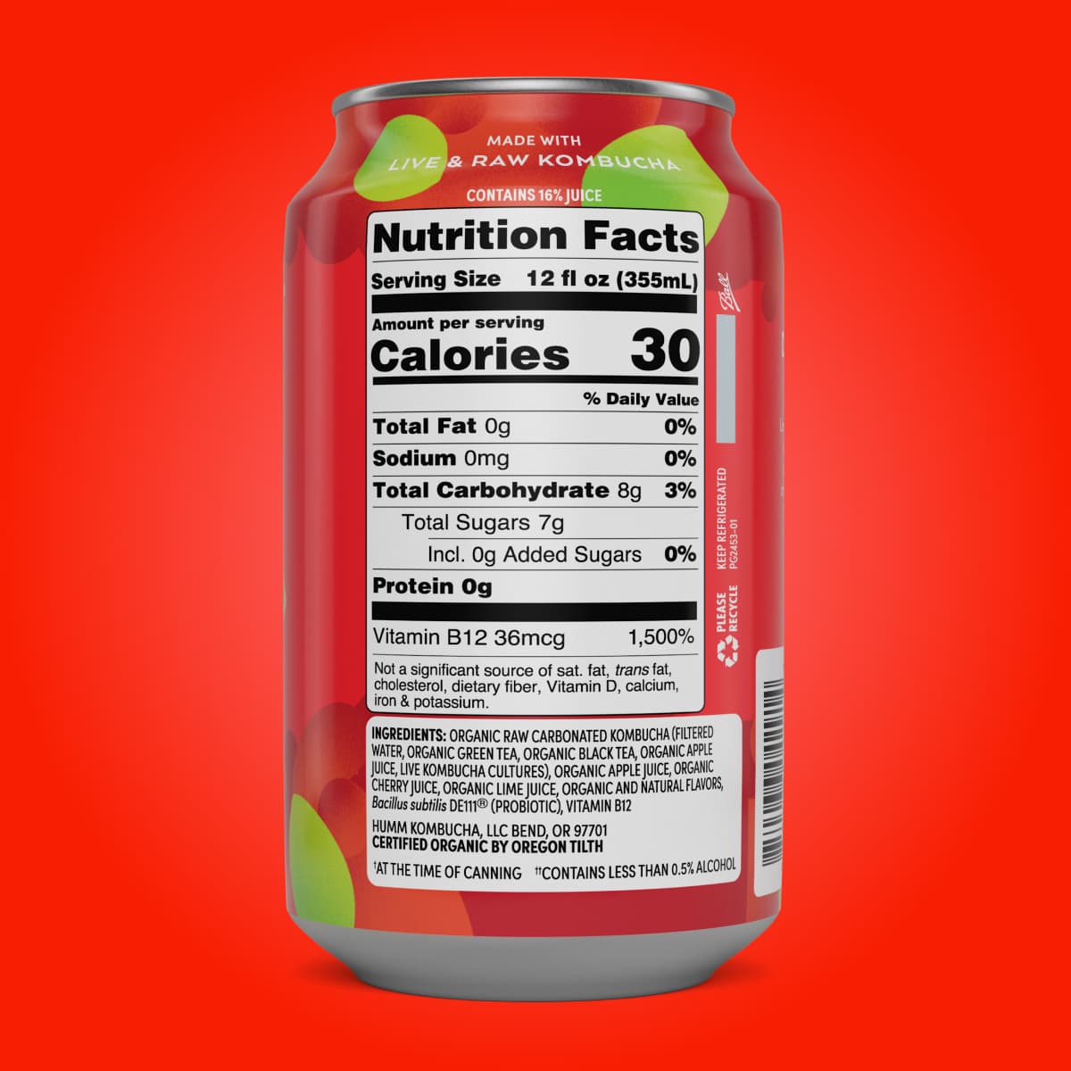 cherry limeade kombucha nutritional facts
