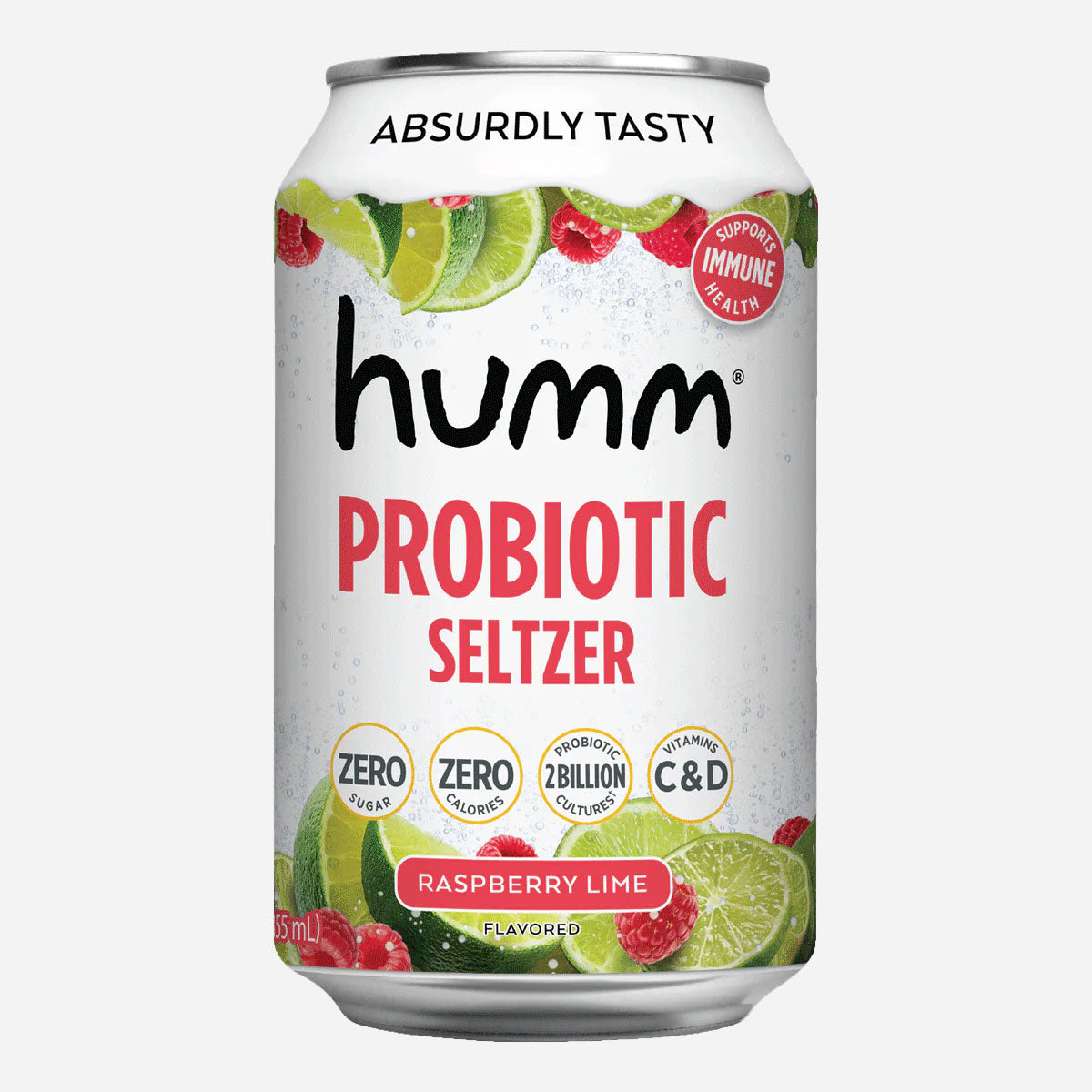 Raspberry Lime Probiotic Seltzer