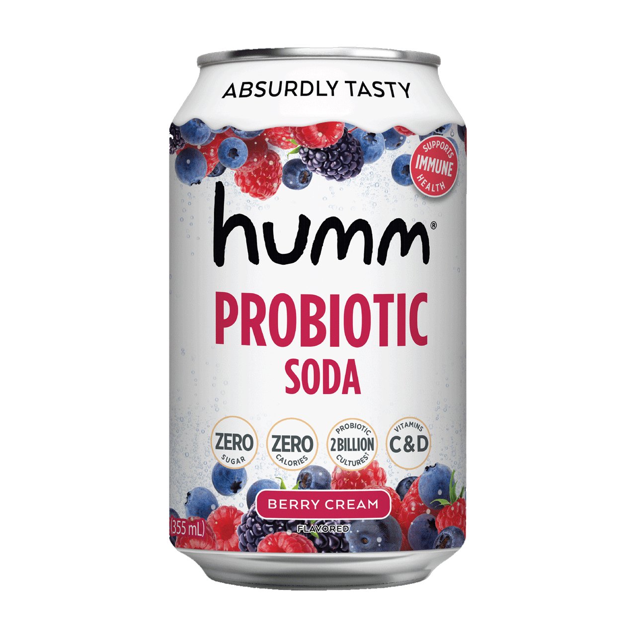 Berry Cream Probiotic Soda - Humm Kombucha