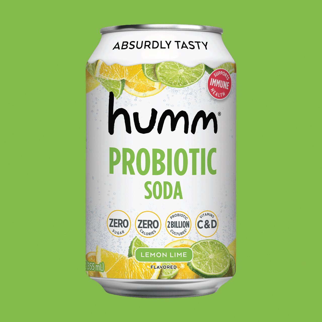 Lemon Lime Probiotic Soda - Humm Kombucha