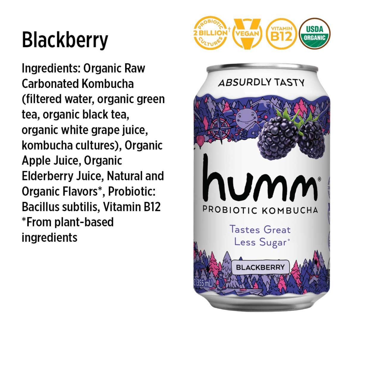 Original Blackberry Kombucha - Humm Kombucha