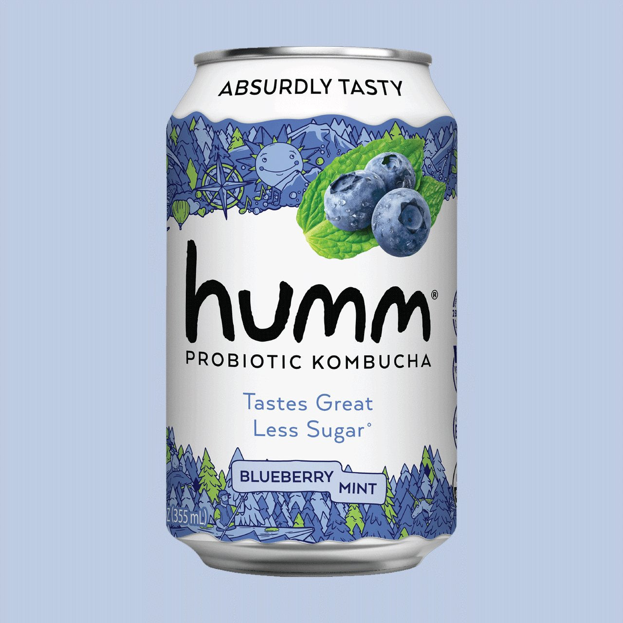 Original Blueberry Mint Kombucha - Humm Kombucha