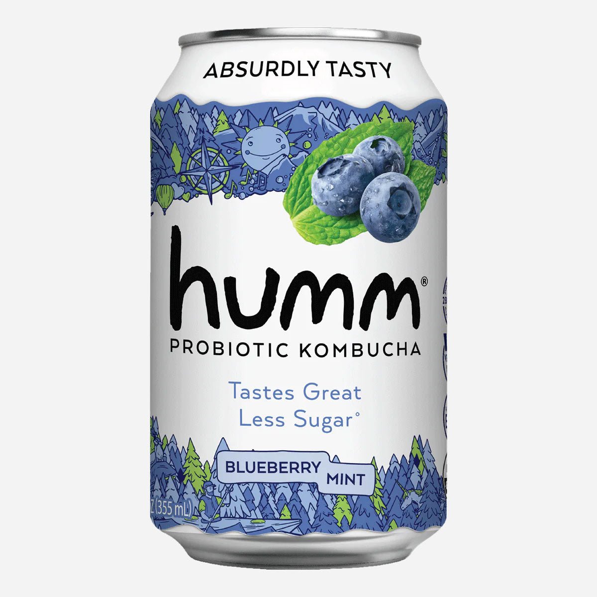 Original Blueberry Mint Kombucha - Humm Kombucha