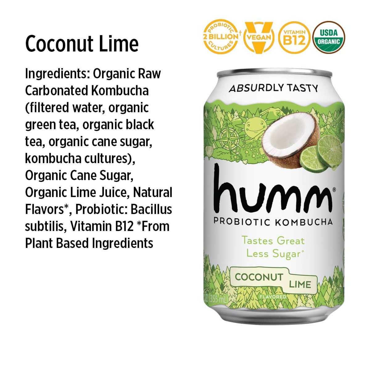 Original Coconut Lime Kombucha - Humm Kombucha