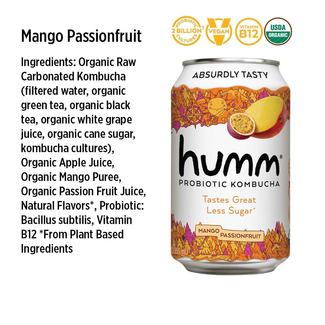 Original Mango Passionfruit Kombucha - Humm Kombucha