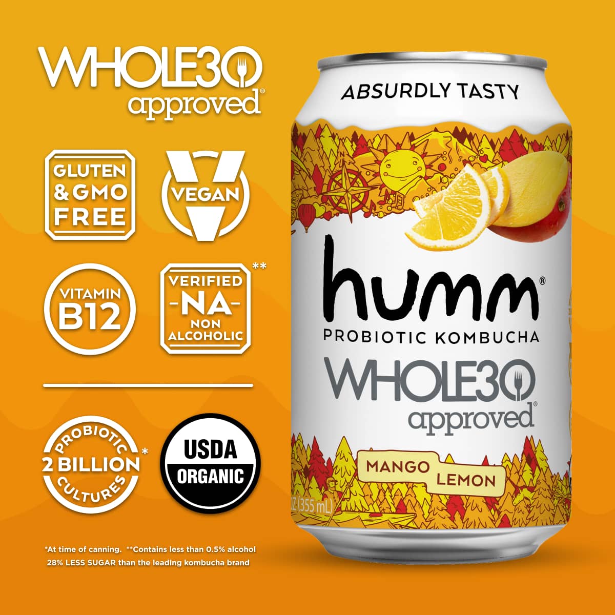 Whole30 Kombucha Citrus Variety Pack - Humm Kombucha