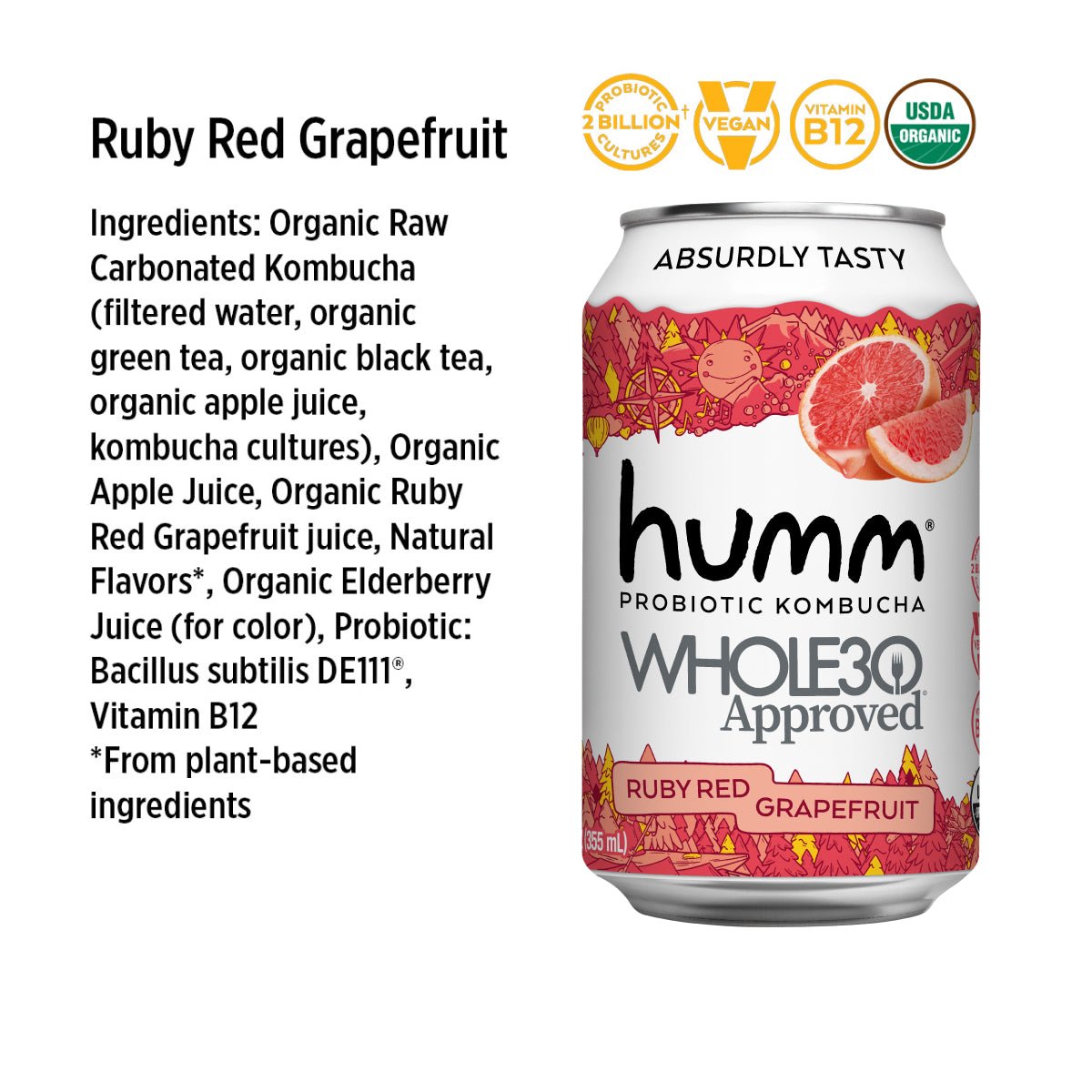 Whole30 Kombucha Citrus Variety Pack - Humm Kombucha