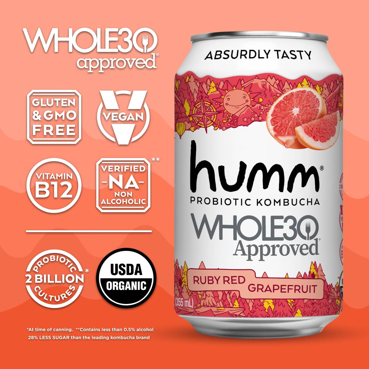 Whole30 Kombucha Citrus Variety Pack - Humm Kombucha