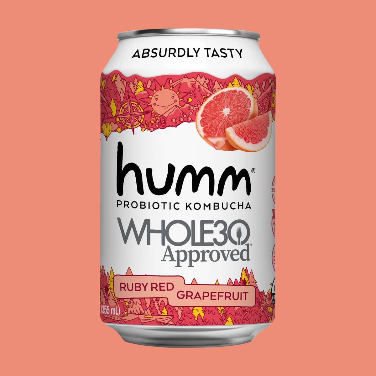 Whole30 Ruby Red Grapefruit Kombucha - Humm Kombucha