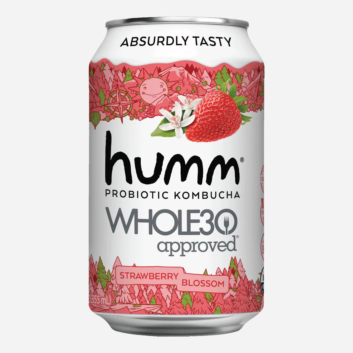 Whole30 Strawberry Blossom Kombucha - Humm Kombucha