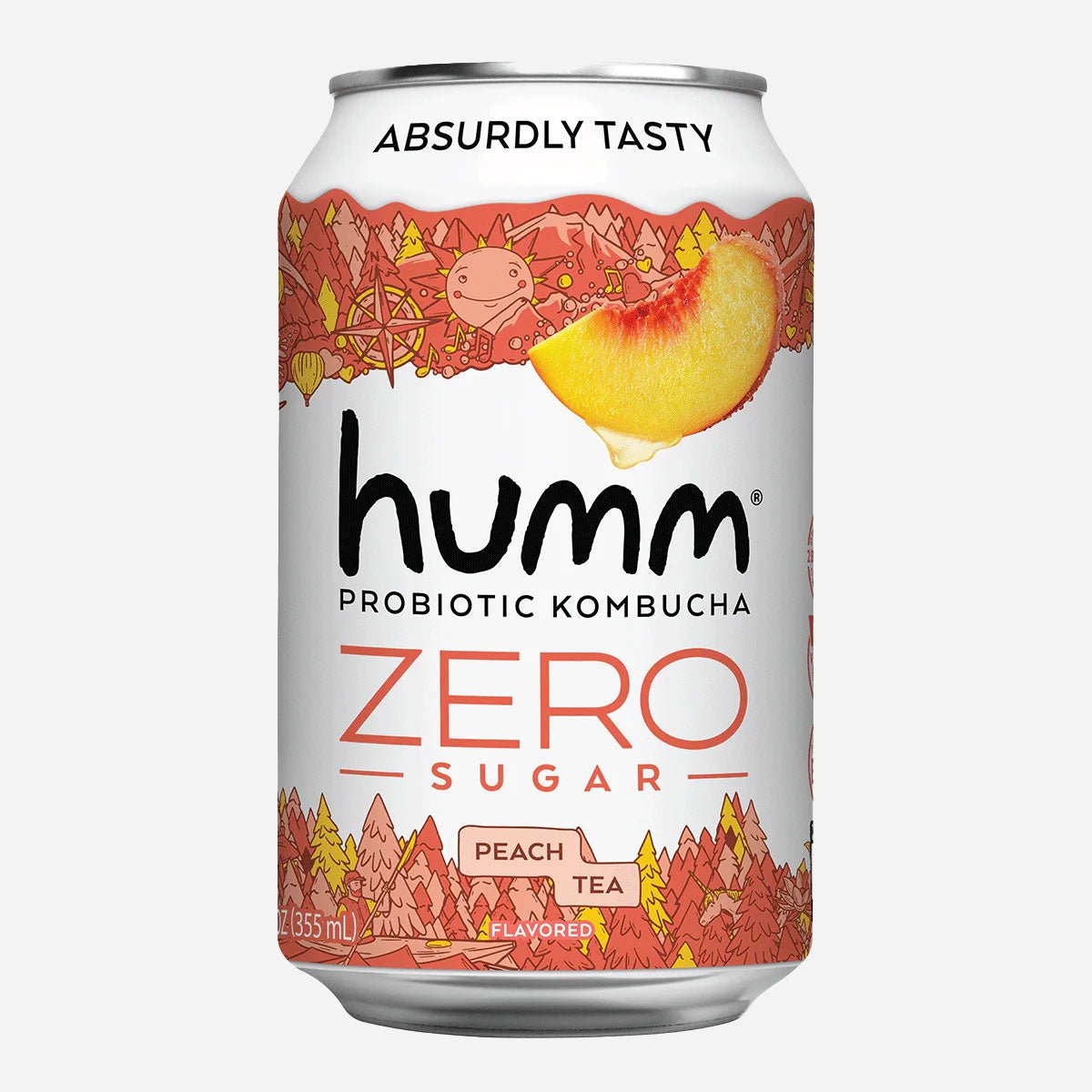 Zero Sugar Peach Tea Kombucha - Humm Kombucha